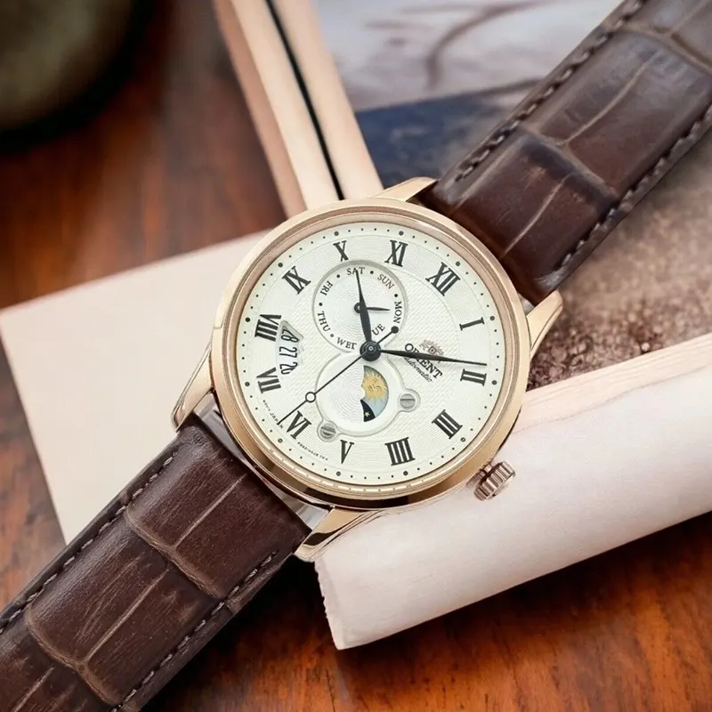 Orient Sun & Moon Automatic White Dial Men's Watch- RA-AK0007S